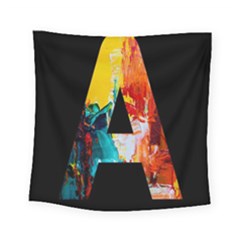Bstract, Dark Background, Black, Typography,a Square Tapestry (small)