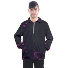 Butterflies, Abstract Design, Pink Black Men s Half Zip Pullover
