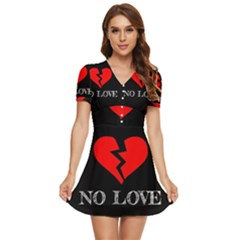 No Love, Broken, Emotional, Heart, Hope V-neck High Waist Chiffon Mini Dress