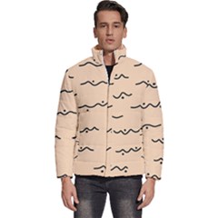 Lines Dots Pattern Abstract Men s Puffer Bubble Jacket Coat