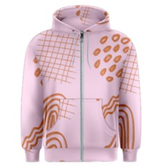 Elements Scribbles Wiggly Lines Retro Vintage Men s Zipper Hoodie by Cemarart
