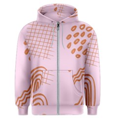 Elements Scribbles Wiggly Lines Retro Vintage Men s Zipper Hoodie