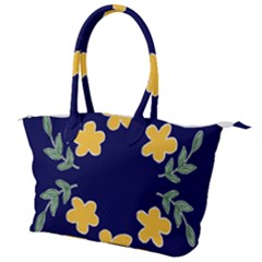 Doodle Flower Leaves Plant Design Canvas Shoulder Bag