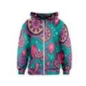 Floral Pattern Abstract Colorful Flow Oriental Spring Summer Kids  Zipper Hoodie View1