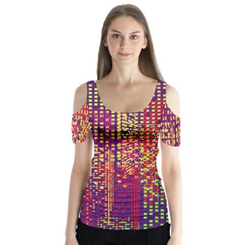 Building Architecture City Facade Butterfly Sleeve Cutout T-shirt  by Grandong