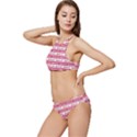 Breathe in life, breathe out love text motif pattern Banded Triangle Bikini Set View2