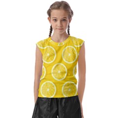 Lemon Fruits Slice Seamless Pattern Kids  Raglan Cap Sleeve T-shirt by Apen