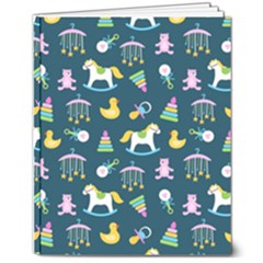 Cute Babies Toys Seamless Pattern 8  X 10  Softcover Notebook