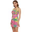 Ocean Watermelon Vibes Summer Surfing Sea Fruits Organic Fresh Beach Nature Ruffle Edge Bra Cup Chiffon Mini Dress View2