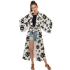 Bacteria Virus Monster Pattern Maxi Kimono by Bedest