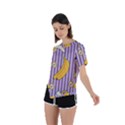 Pattern Bananas Fruit Tropical Seamless Texture Graphics Asymmetrical Short Sleeve Sports T-Shirt View2