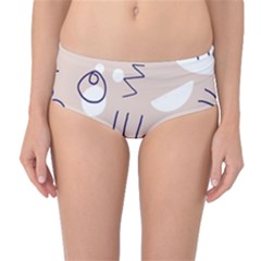 Abstract Leaf Nature Natural Beautiful Summer Pattern Mid-waist Bikini Bottoms by Bedest