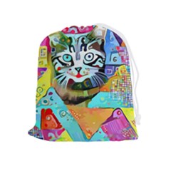 Kitten Cat Pet Animal Adorable Fluffy Cute Kitty Drawstring Pouch (xl) by Maspions