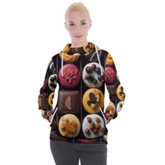 Chocolate Candy Candy Box Gift Cashier Decoration Chocolatier Art Handmade Food Cooking Women s Hooded Pullover by Maspions