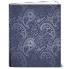 Blue Paisley Texture, Blue Paisley Ornament 8  X 10  Softcover Notebook