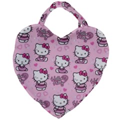 Cute Hello Kitty Collage, Cute Hello Kitty Giant Heart Shaped Tote