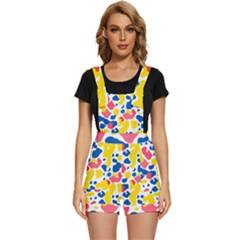 Colored Blots Painting Abstract Art Expression Creation Color Palette Paints Smears Experiments Mode Short Overalls by Maspions