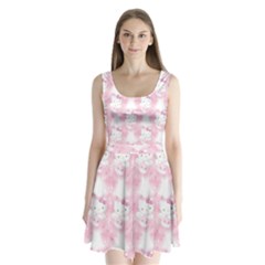 Hello Kitty Pattern, Hello Kitty, Child, White, Cat, Pink, Animal Split Back Mini Dress 