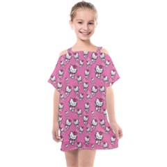 Hello Kitty Pattern, Hello Kitty, Child Kids  One Piece Chiffon Dress