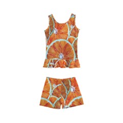 Oranges Patterns Tropical Fruits, Citrus Fruits Kids  Boyleg Swimsuit
