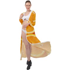 Oranges Textures, Close-up, Tropical Fruits, Citrus Fruits, Fruits Maxi Chiffon Beach Wrap