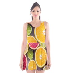 Oranges, Grapefruits, Lemons, Limes, Fruits Scoop Neck Skater Dress
