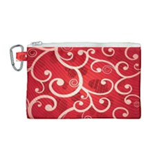 Patterns, Corazones, Texture, Red, Canvas Cosmetic Bag (medium)