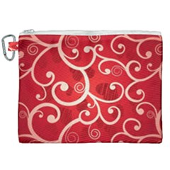 Patterns, Corazones, Texture, Red, Canvas Cosmetic Bag (xxl)
