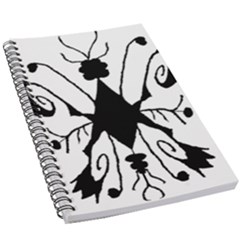 Black Silhouette Artistic Hand Draw Symbol Wb 5 5  X 8 5  Notebook by dflcprintsclothing