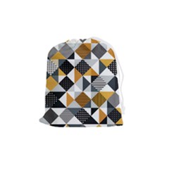 Pattern Tile Squares Triangles Seamless Geometry Drawstring Pouch (medium) by Maspions