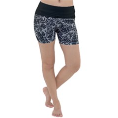 Rebel Life: Typography Black And White Pattern Lightweight Velour Yoga Shorts by dflcprintsclothing
