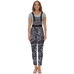 Rebel Life: Typography Black And White Pattern Women s Pinafore Overalls Jumpsuit by dflcprintsclothing