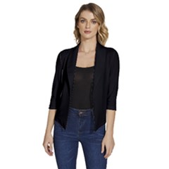 Fantastico Original Women s Draped Front 3/4 Sleeve Shawl Collar Jacket by FEMOriginal