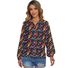Beautiful Pattern Women s Long Sleeve Button Up Shirt