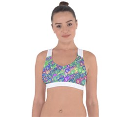 Sktechy Style Guitar Drawing Motif Colorful Random Pattern Wb Cross String Back Sports Bra by dflcprintsclothing