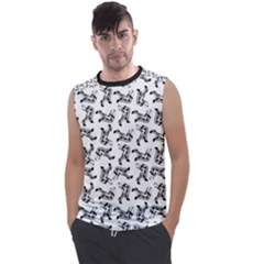 Erotic Pants Motif Black And White Graphic Pattern Black Backgrond Men s Regular Tank Top by dflcprintsclothing