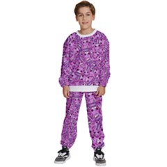 Kawaii Cyborg Cats Motif Random Pattern Kids  Sweatshirt Set by dflcprintsclothing