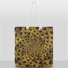 Spiral Symmetry Geometric Pattern Black Backgrond Full Print Rope Handle Tote (large) by dflcprintsclothing