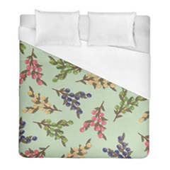 Berries Flowers Pattern Print Duvet Cover (full/ Double Size) by Maspions