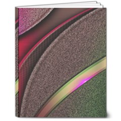 Texture Abstract Curve  Pattern Red 8  X 10  Hardcover Notebook by Proyonanggan