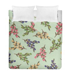 Berries Flowers Pattern Print Duvet Cover Double Side (full/ Double Size) by Maspions