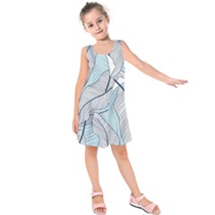 Tropical Flower Seamless Pattern Kids  Sleeveless Dress by Ket1n9