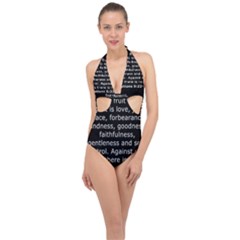 Galatians 5 Halter Front Plunge Swimsuit