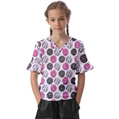 Pattern Seamless Design Decorative Kids  V-neck Horn Sleeve Blouse by Proyonanggan