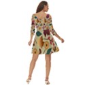 Autumn Leaves Colours Season Shoulder Cut Out Zip Up Dress View4
