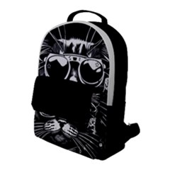 Schwarz Katze Punk Flap Pocket Backpack (large)