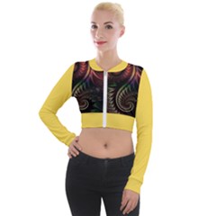 Gelb Fractal Long Sleeve Cropped Velvet Jacket by 2607694c