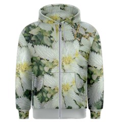 Enchanting Foliage Sharp Edged Leaves In Pale Yellow And Silver Bk Men s Zipper Hoodie by dflcprintsclothing