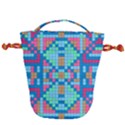 Checkerboard Square Abstract Drawstring Bucket Bag View1