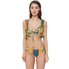 Wall Art Low Cut Ruffle Edge Bikini Set by Azkajaya